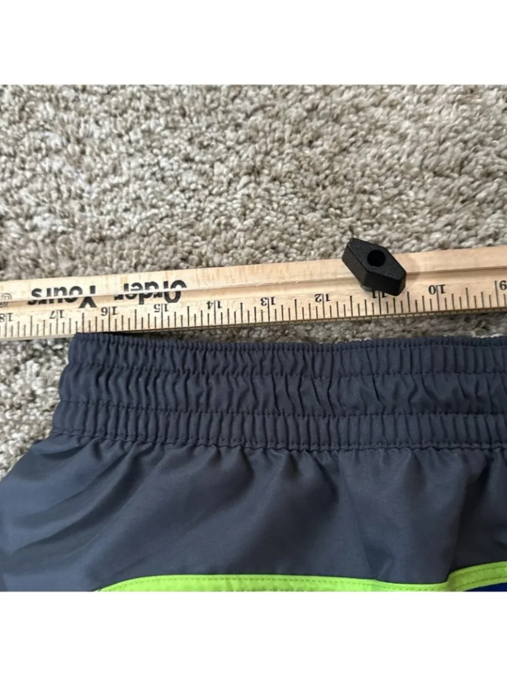 Adidas Swim Trunks Men's XXL Blue Gray Neon Green Board Shorts Mesh Lined